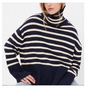 Gap Navy Striped Turtleneck Sweater